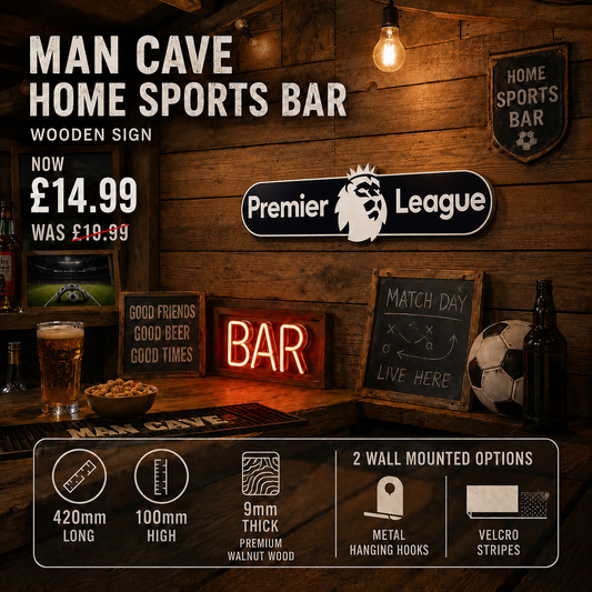 Premier League Wooden Wall Sign