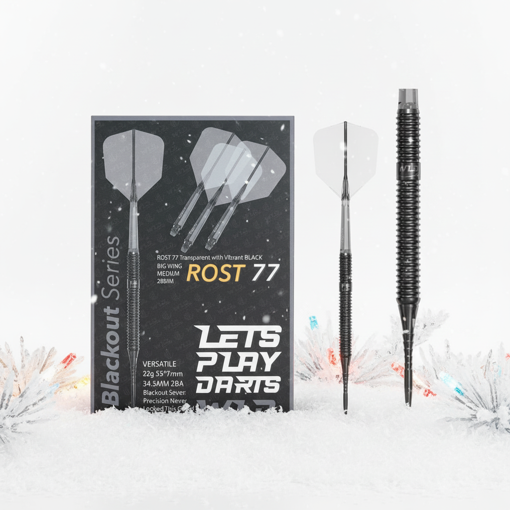 Darts with packaging labeled 'Let's Play Darts' on a white background