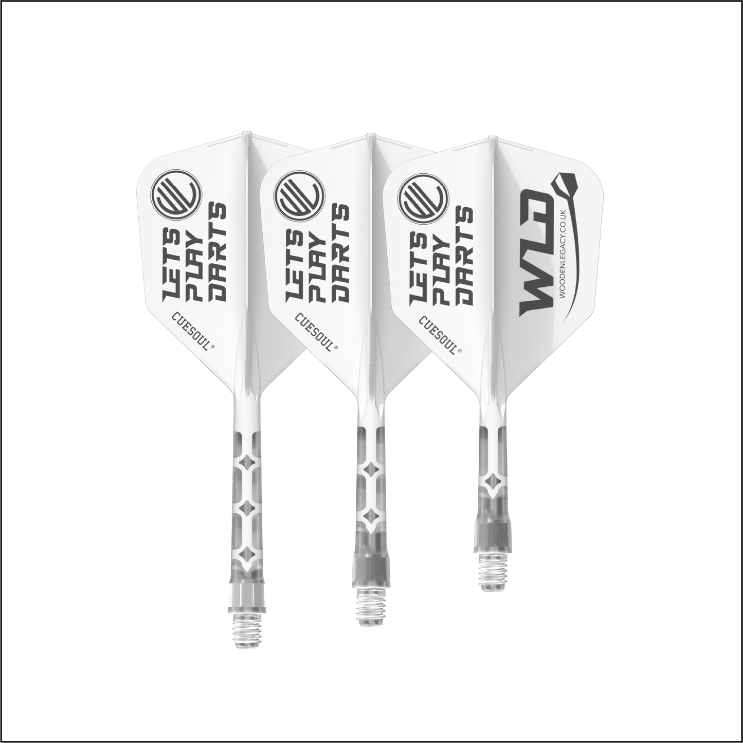 WLD WHITE ROST T19, All In One Flights - Let's Play Darts Range