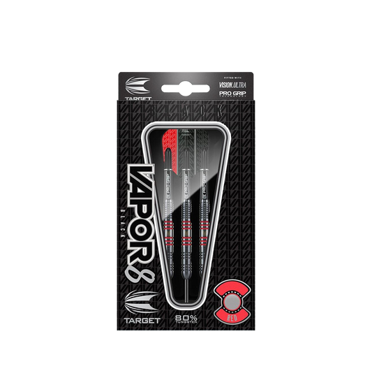 Target Darts Vapor 8 Black 80% Tungsten Steel Tip Darts Set